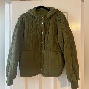 women's blank nyc green quilted jacket